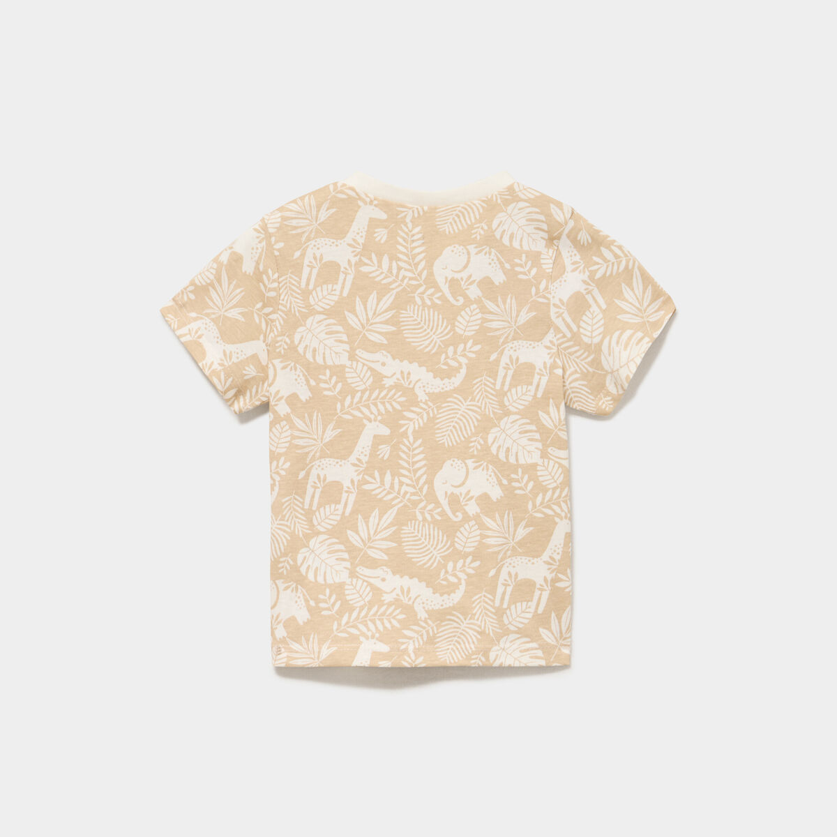 T-shirt manches courtes coton beige b&eacute;b&eacute; gar&ccedil;on