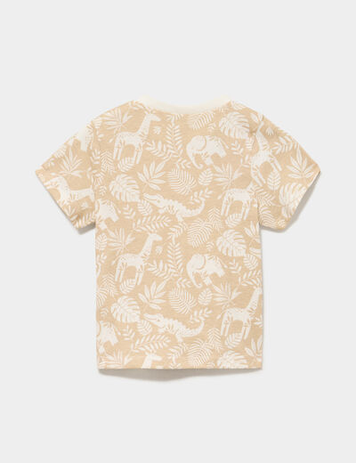 T-shirt manches courtes coton beige b&eacute;b&eacute; gar&ccedil;on