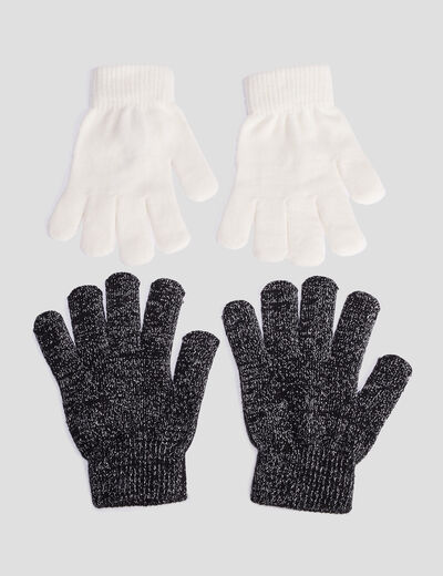Lot 2 paires de gants ivoire femme