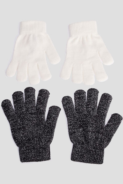 Lot 2 paires de gants ivoire femme