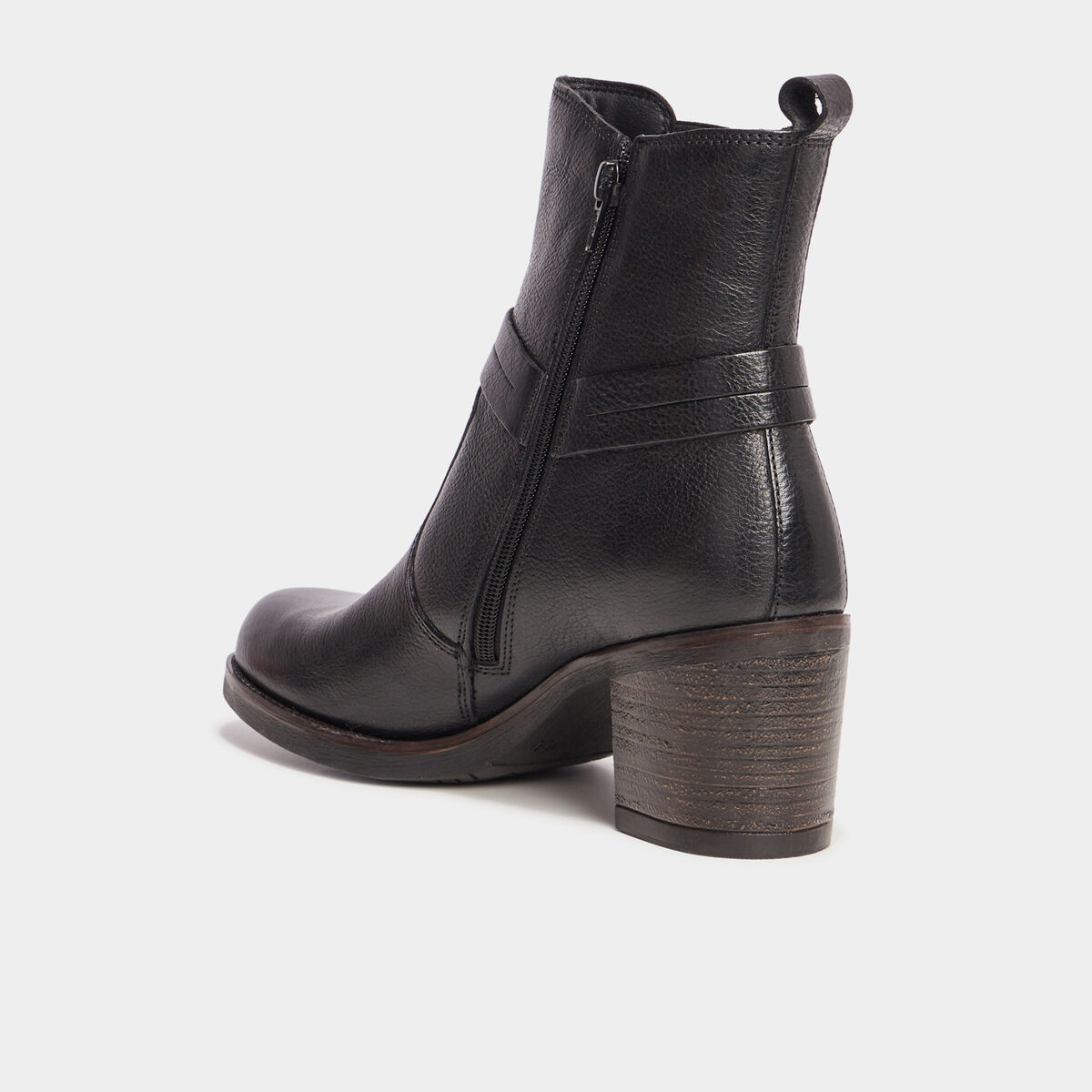 Bottines chelsea à talons et boucles noir femme