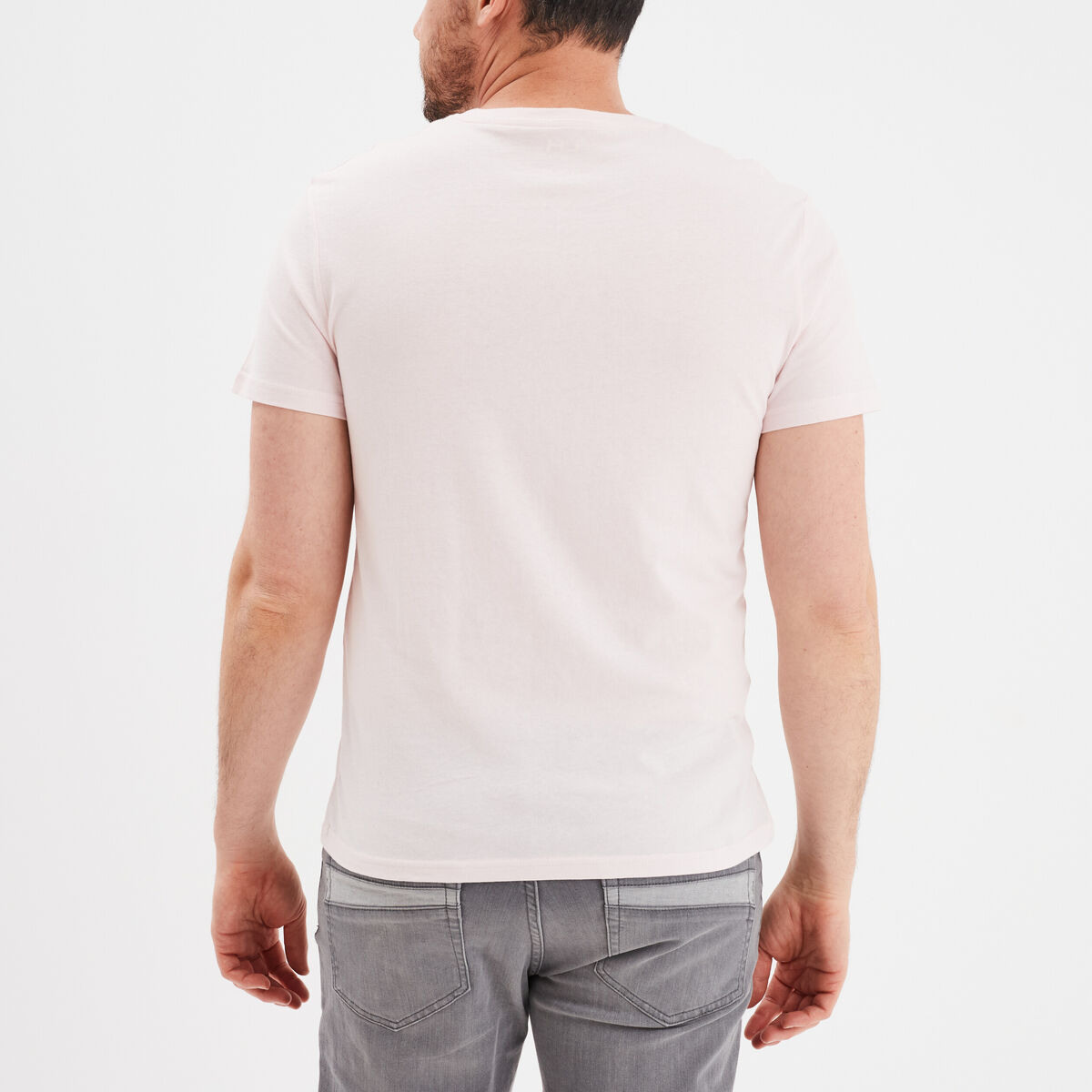 T-shirt en coton manches courtes rose clair homme