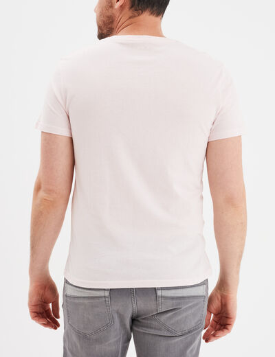 T-shirt en coton manches courtes rose clair homme