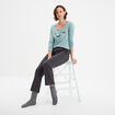 Ensemble pyjama pantalon 2 pièces coton bleu gris femme