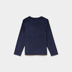 Ensemble pyjama t-shirt effet velours bleu marine gar&ccedil;on