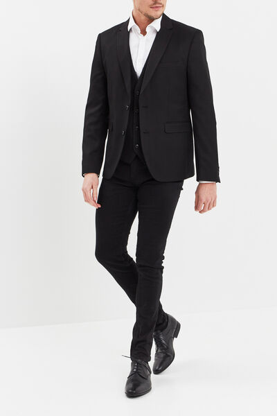 Veste de costume droite ajust&eacute;e noir homme