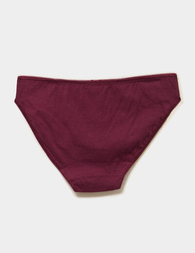 Lot 5 culottes coton prune femme