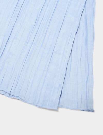 Foulard aspect froissé bleu clair femme