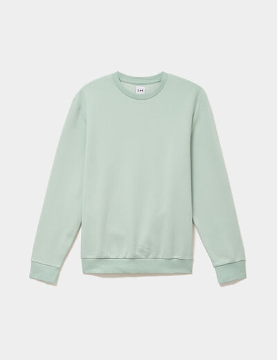 Sweat molleton col rond vert pastel homme