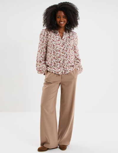 Blouse manches ballons coton blanc femme