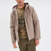 Blouson &agrave; capuche d&eacute;perlant taupe homme