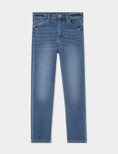 Jean stretch slim 7/8 ème denim stone femme