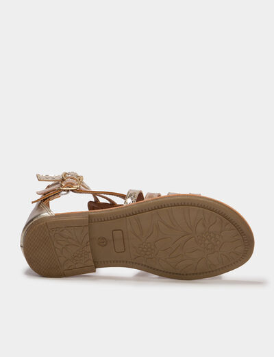 Sandales spartiates jaune or fille