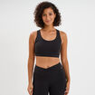 Brassi&egrave;re de sport ajust&eacute;e dos nageur noir femme