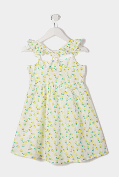 Robe évasée à bretelles croisées blanc fille