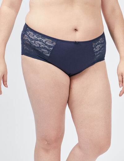 Shorty en coton bleu marine femme grande taille