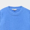 Pull mailles duveteuses manches longues bleu electrique fille