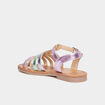 Sandales à brides métallisées gris argent fille