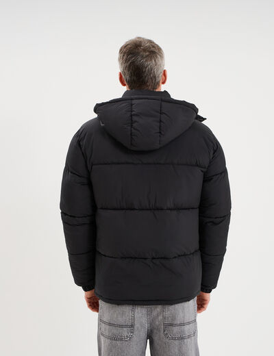 Doudoune d&eacute;perlante &agrave; capuche amovible noir homme