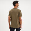 T-shirt manches courtes coton col V vert kaki homme
