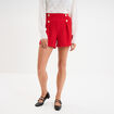 Short droit &agrave; pont rouge femme