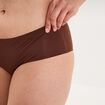 Shorty microfibre sans coutures marron femme