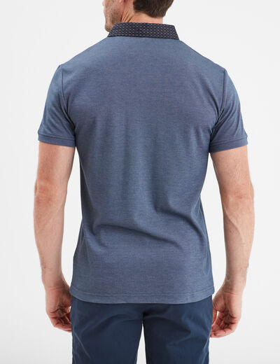 Polo droit manches courtes 1 poche buste bleu foncé homme