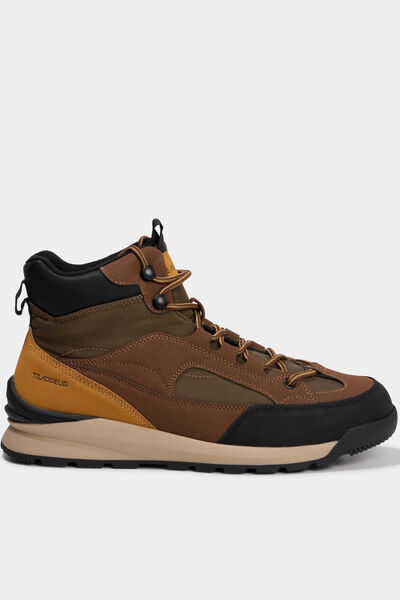 Baskets montantes &agrave; lacets marron homme