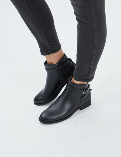 Bottines avec brides noir femme
