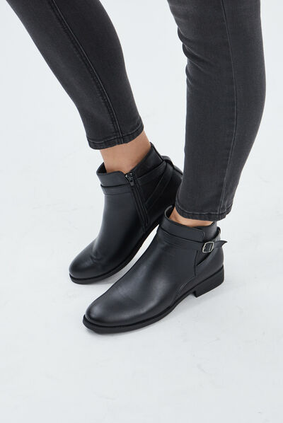 Bottines avec brides noir femme