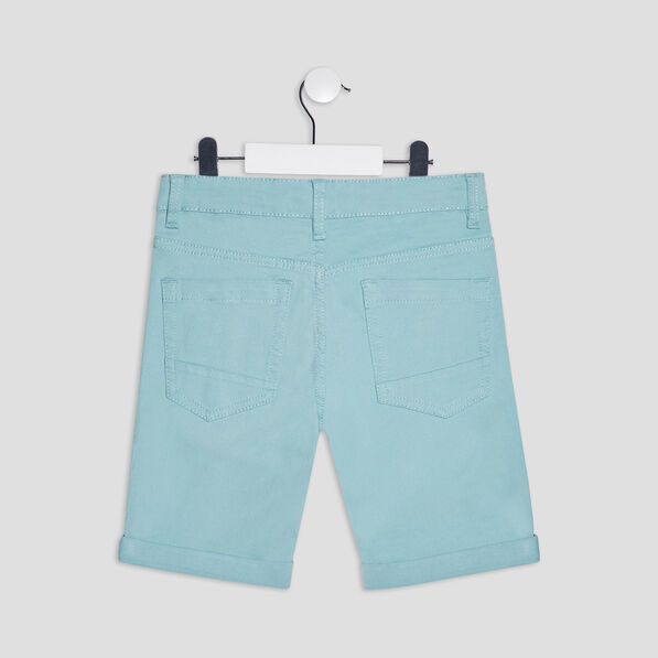 Bermuda droit ajusté à ourlets bleu gris garçon