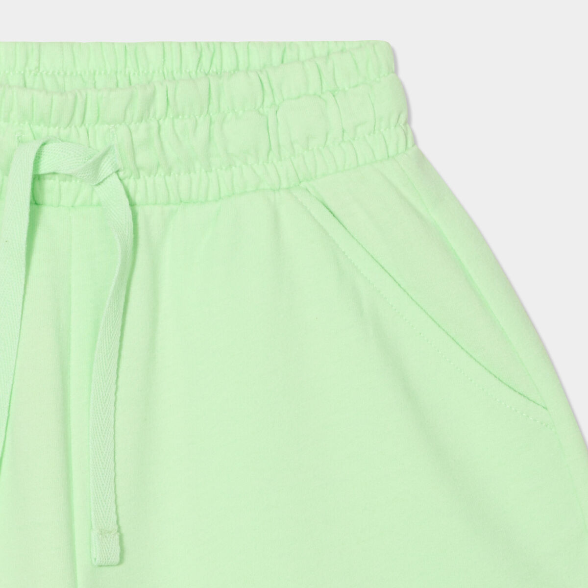 Short de jogging taille &eacute;lastiqu&eacute;e vert clair fille