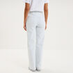 Jean droit taille haute coton blanc femme