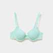 Soutien-gorge corbeille padd&eacute; dentelle vert turquoise femme