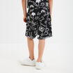 Short bermuda droit taille &eacute;lastiqu&eacute;e noir gar&ccedil;on