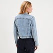 Veste en jean ajust&eacute;e boutonn&eacute;e denim double stone femme