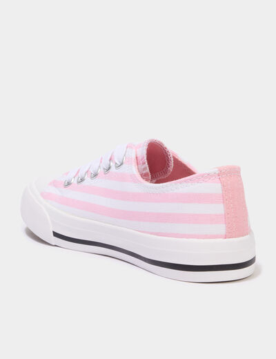 Tennis basses en toile bout renforc&eacute; rose fille