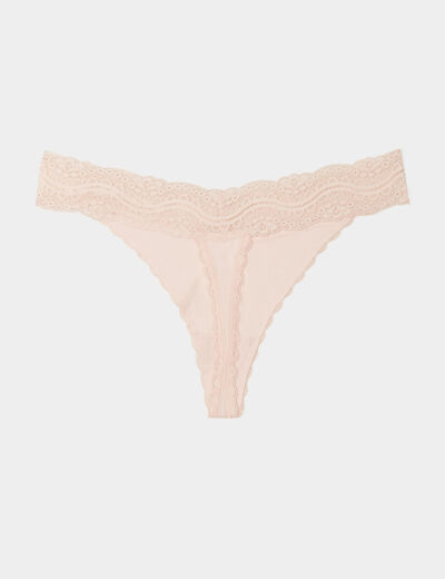Lot 3 strings en coton rose clair femme