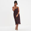 Robe midi plissée cache-coeur Mosquitos noir femme