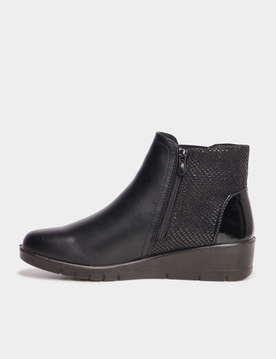 Bottines compensées noir femme