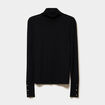Pull col roul&eacute; avec boutons poignets noir femme