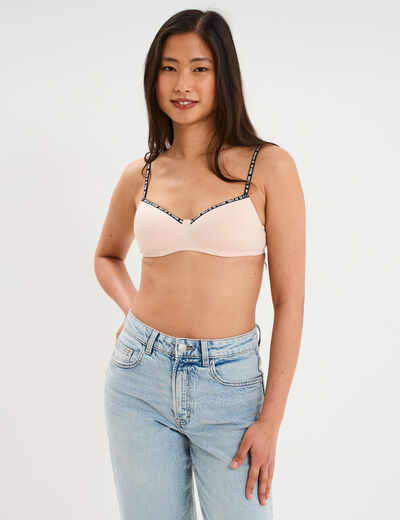 Soutien-gorge triangle padd&eacute; rose clair femme