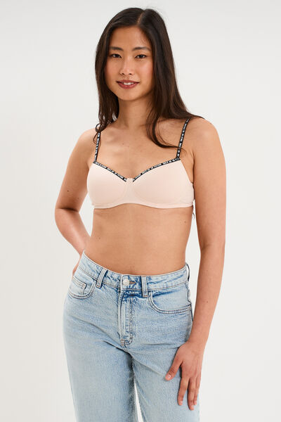 Soutien-gorge triangle padd&eacute; rose clair femme