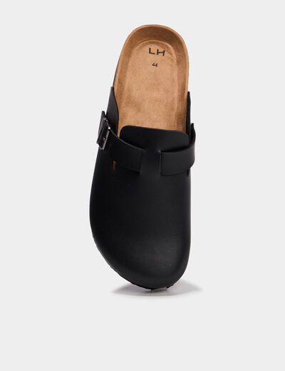 Mules plates noir homme