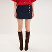 Jupe-short en denim taille haute denim brut femme