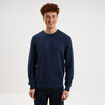 Pull col rond manches longues bleu fonc&eacute; homme