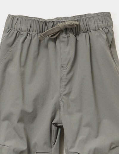 Pantalon droit doublé taille élastiquée vert kaki bébé garçon