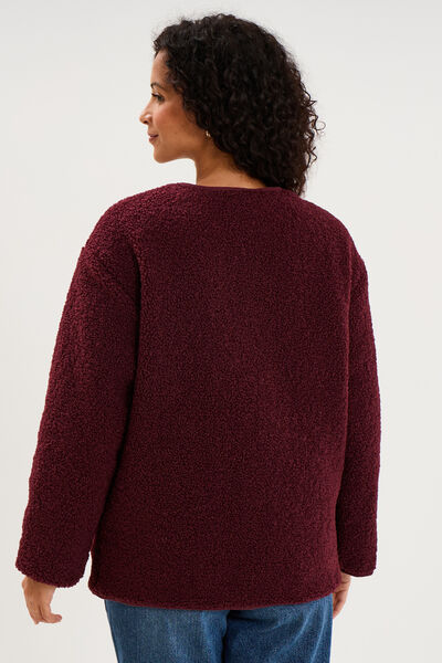 Veste polaire r&eacute;versible et matelass&eacute;e violet fonc&eacute; femme