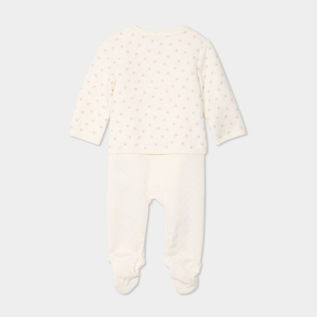 Ensemble 3 pi&egrave;ces dors-bien body gilet creme b&eacute;b&eacute;