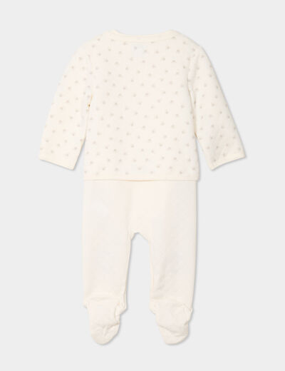 Ensemble 3 pi&egrave;ces dors-bien body gilet creme b&eacute;b&eacute;
